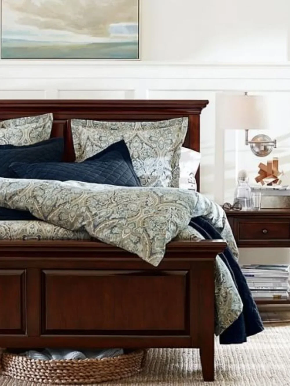 Pottery Barn Mackenna Paisley Orangic Percale Duvet Cover